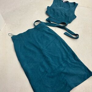 Missguided Teal Midi Skirt Set